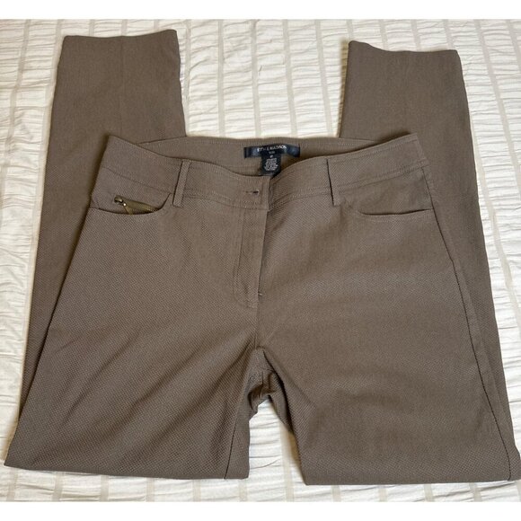 89th & Madison Millennium Straight leg pants, Size 12 Brown Textured Slacks - Picture 5 of 7